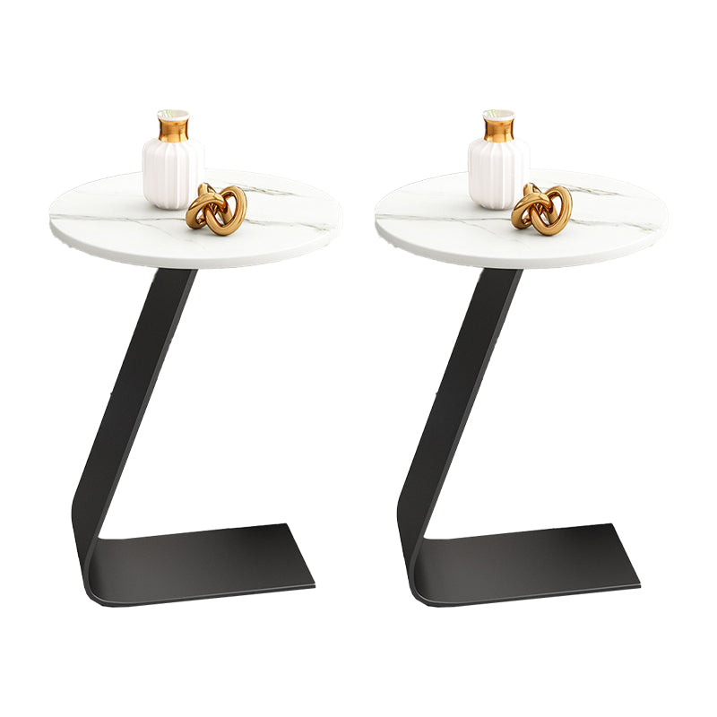 Glam Round Side Table 17.7-inch Metal C End Table for Living Room