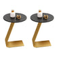 Glam Round Side Table 17.7-inch Metal C End Table for Living Room