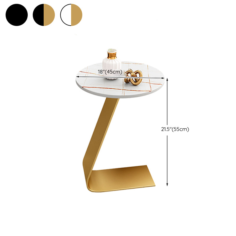 Glam Round Side Table 17.7-inch Metal C End Table for Living Room