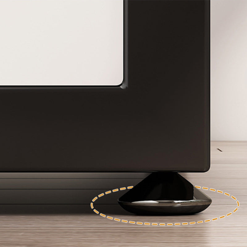 Modern Rectangular Glass Side Table Metal Frame Table with Storage Clearhalo 'Coffee & Accent Tables' 'End & Side Tables' 'end_side_tables' 'furn' 'furn_end_side_tables' 'Furniture' 'Living Room Furniture' 7664477