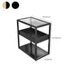 Modern Rectangular Glass Side Table Metal Frame Table with Storage Clearhalo 'Coffee & Accent Tables' 'End & Side Tables' 'end_side_tables' 'furn' 'furn_end_side_tables' 'Furniture' 'Living Room Furniture' 7664479