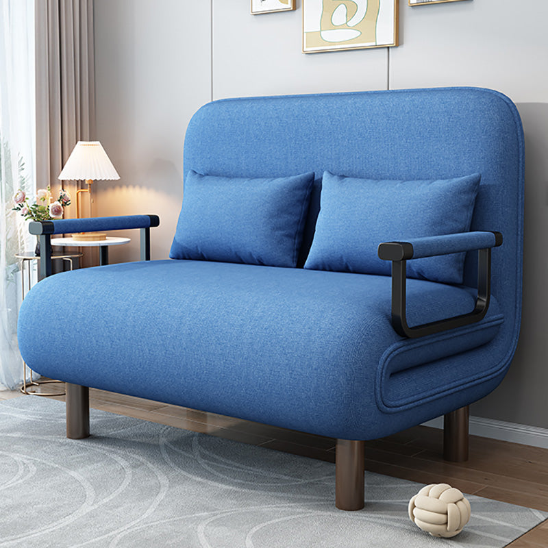 リネンブレンドに戻って2つの枕と枕が付いた現代の布団ソファベッド