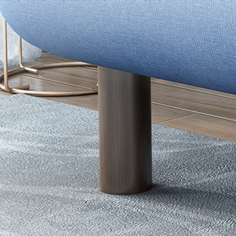 Cama de sofá futón contemporáneo con 2 almohadas y almohadas de vuelta en la mezcla de lino