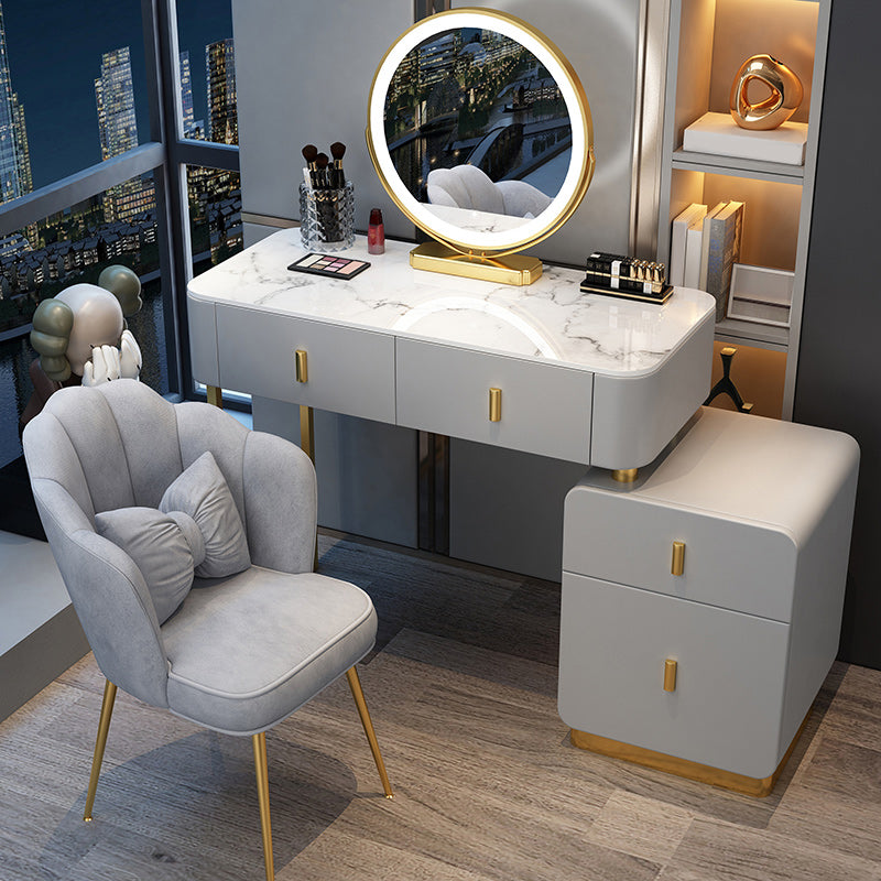 Tavolo da toeletta per vanità da letto contemporaneo tavolo da trucco in legno con cassetto