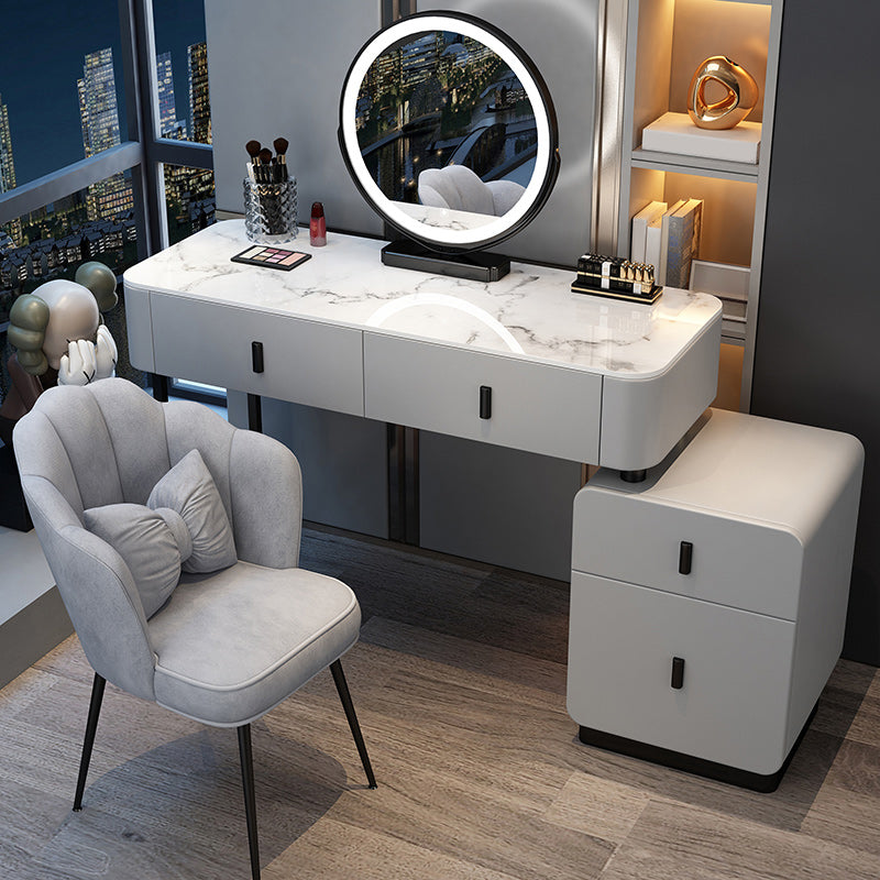 Tavolo da toeletta per vanità da letto contemporaneo tavolo da trucco in legno con cassetto