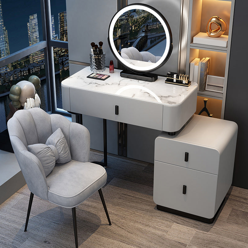 Tavolo da toeletta per vanità da letto contemporaneo tavolo da trucco in legno con cassetto