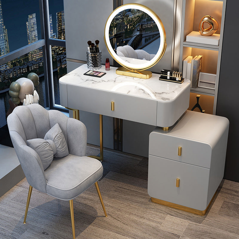 Tavolo da toeletta per vanità da letto contemporaneo tavolo da trucco in legno con cassetto