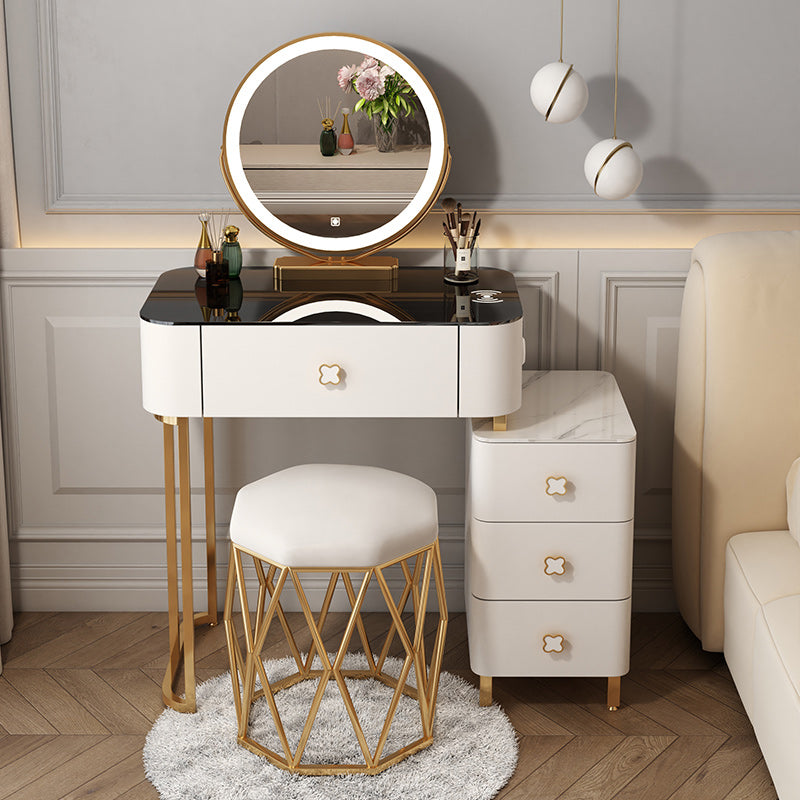 15 "幅のグラムバニティテーブルガラスブラックメイクアップバニティドロワー