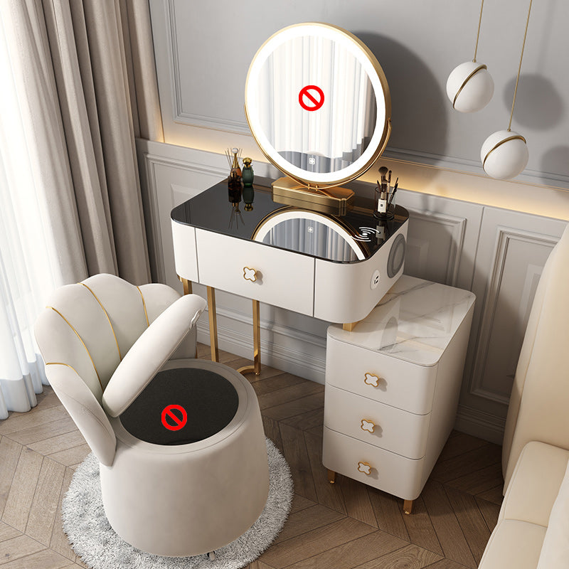 15 "幅のグラムバニティテーブルガラスブラックメイクアップバニティドロワー