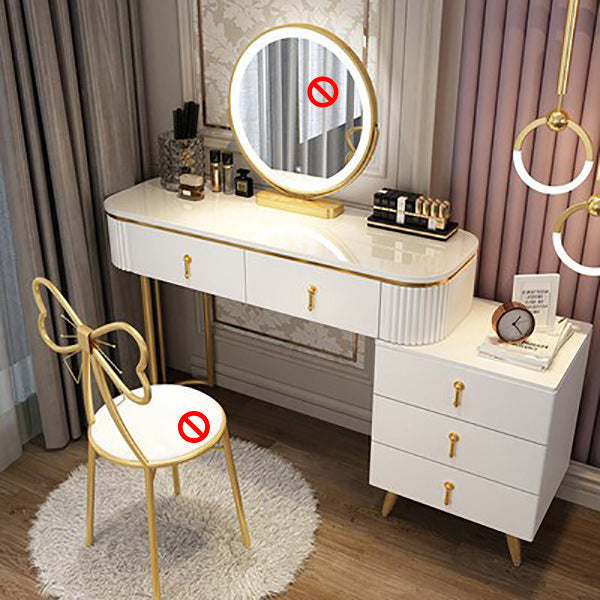 Removable Makeup Counter Bedroom Vanity Dressing Table with Lighted Mirror