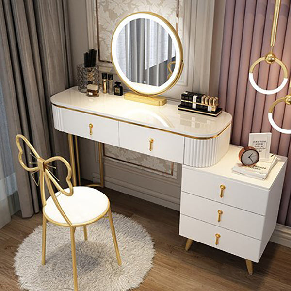 Removable Makeup Counter Bedroom Vanity Dressing Table with Lighted Mirror