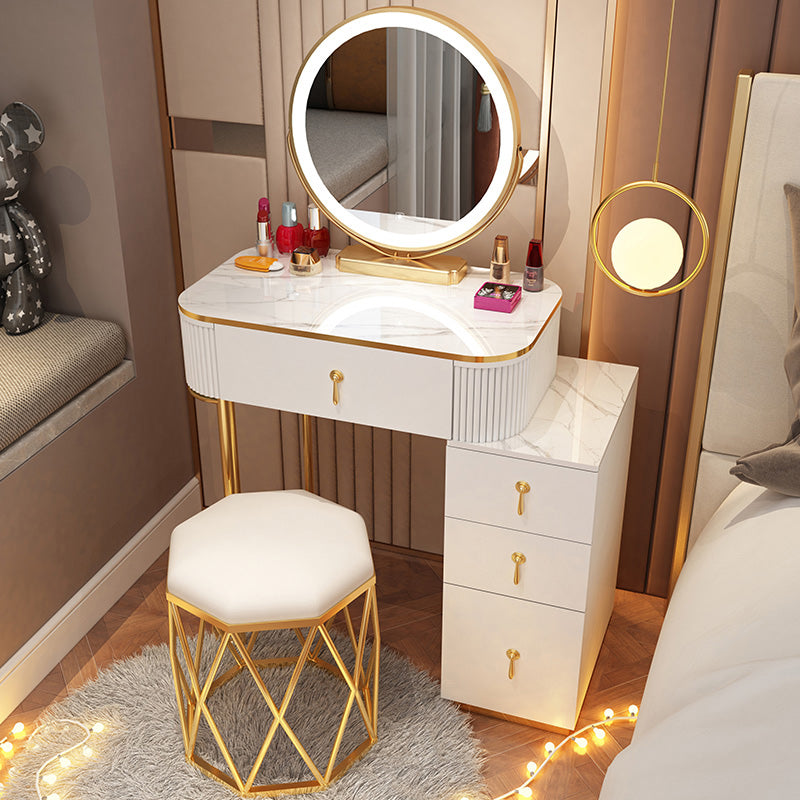 Removable Makeup Counter Bedroom Vanity Dressing Table with Lighted Mirror