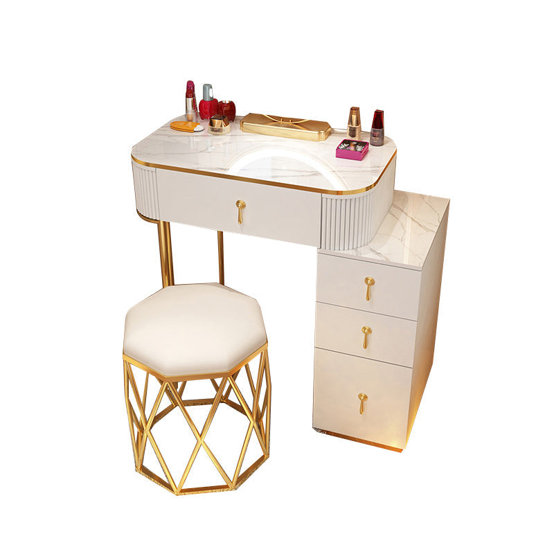 Removable Makeup Counter Bedroom Vanity Dressing Table with Lighted Mirror