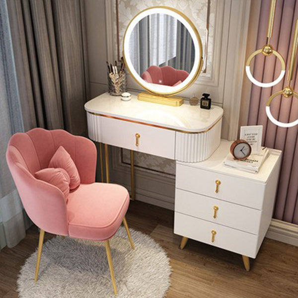 Removable Makeup Counter Bedroom Vanity Dressing Table with Lighted Mirror