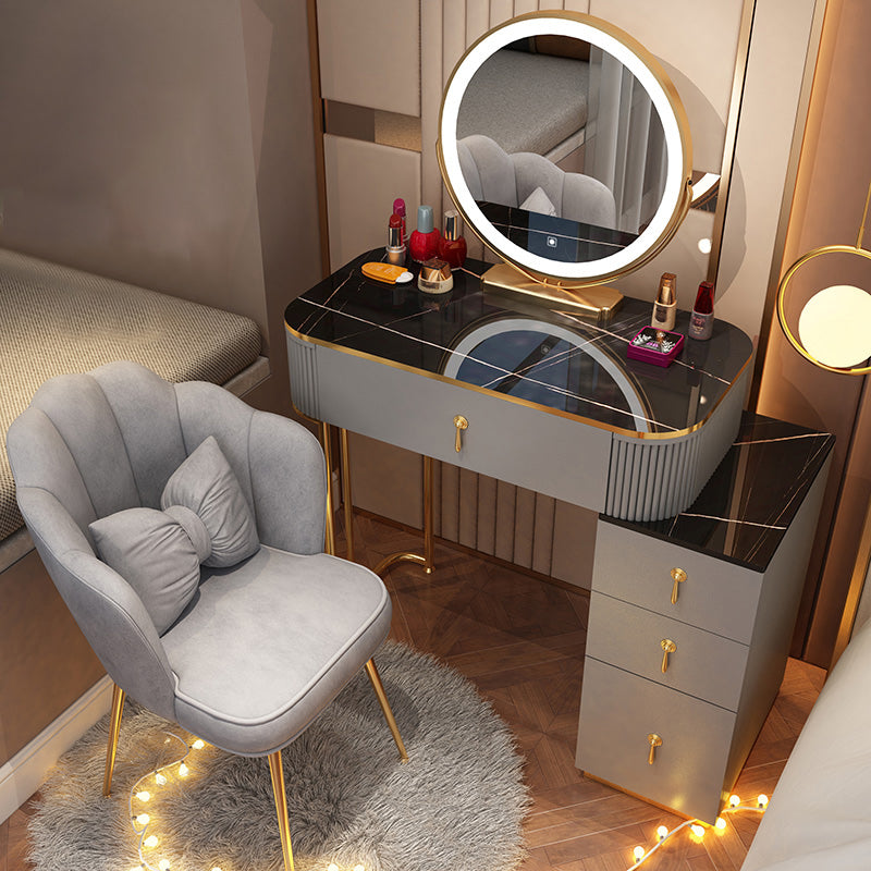 Removable Makeup Counter Bedroom Vanity Dressing Table with Lighted Mirror