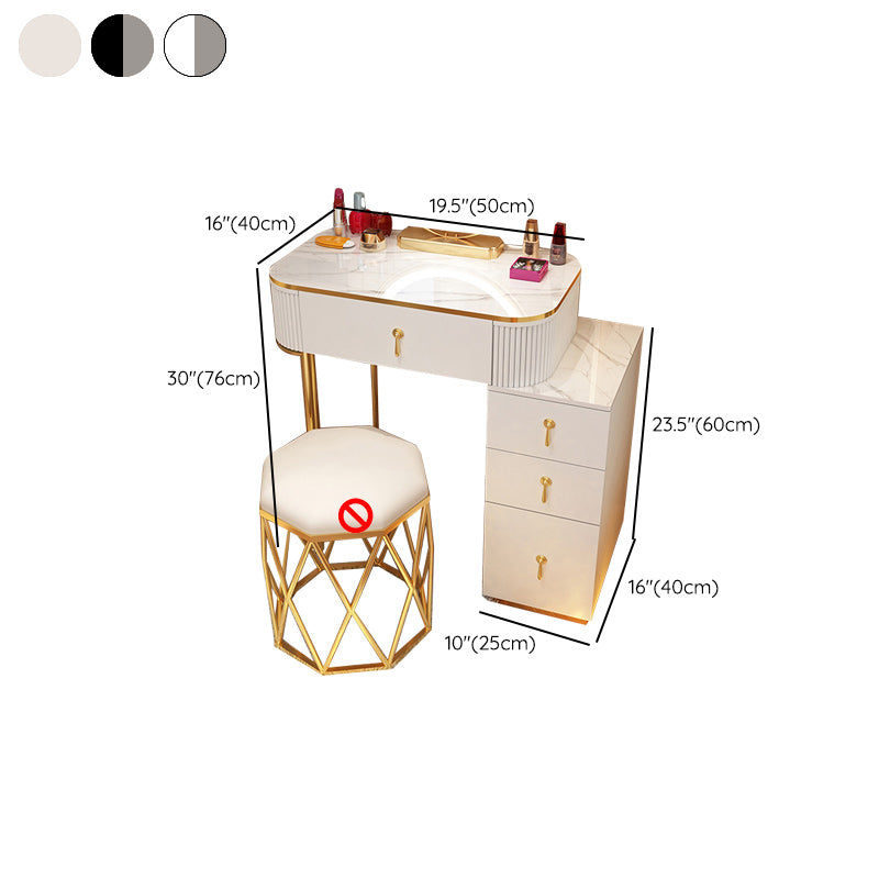 Removable Makeup Counter Bedroom Vanity Dressing Table with Lighted Mirror