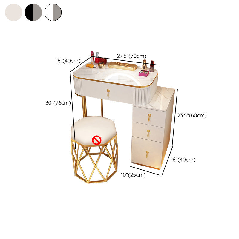 Removable Makeup Counter Bedroom Vanity Dressing Table with Lighted Mirror