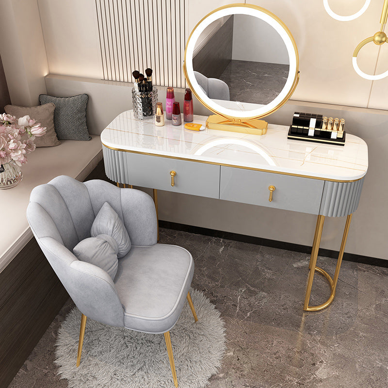 Removable Makeup Counter Lighted Mirror Vanity Dressing Table with Drawer Clearhalo 'Bedroom Furniture' 'furn' 'furn_makeup_vanities' 'Furniture' 'Makeup Vanities' 'makeup_vanities' 7664692