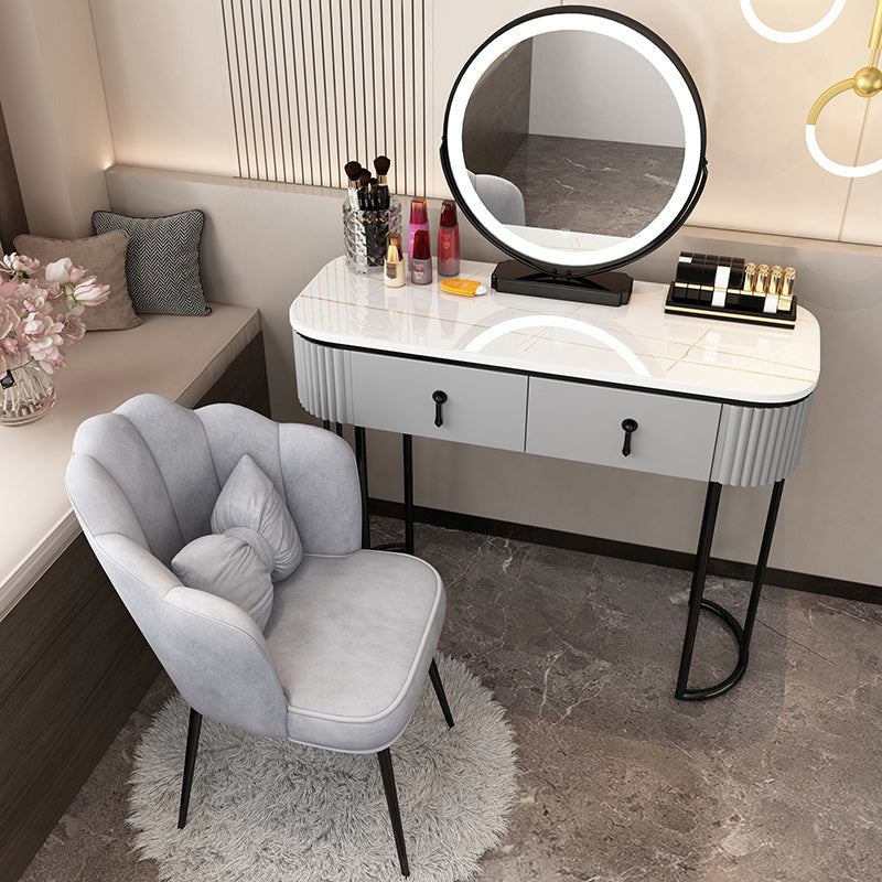 Removable Makeup Counter Lighted Mirror Vanity Dressing Table with Drawer Clearhalo 'Bedroom Furniture' 'furn' 'furn_makeup_vanities' 'Furniture' 'Makeup Vanities' 'makeup_vanities' 7664694