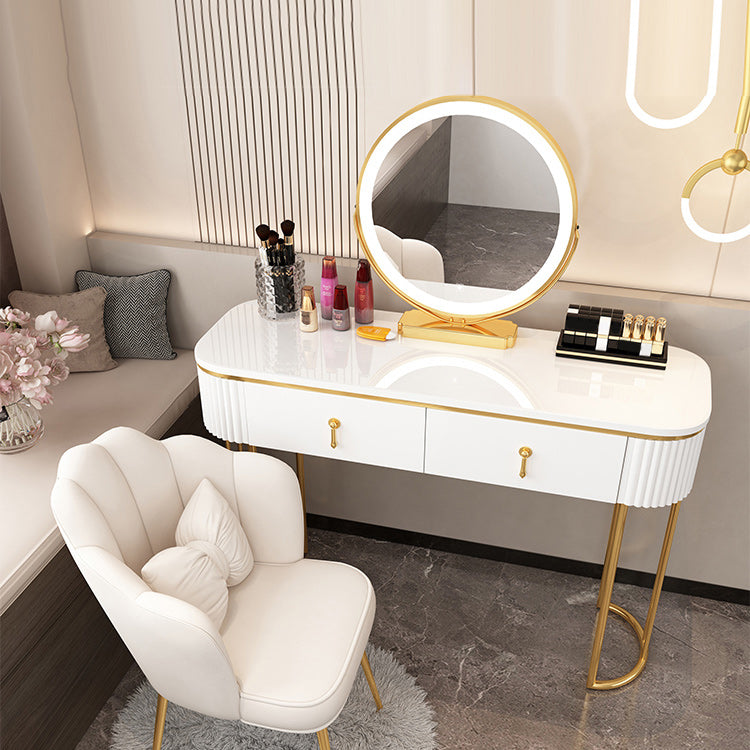 Removable Makeup Counter Lighted Mirror Vanity Dressing Table with Drawer Clearhalo 'Bedroom Furniture' 'furn' 'furn_makeup_vanities' 'Furniture' 'Makeup Vanities' 'makeup_vanities' 7664696