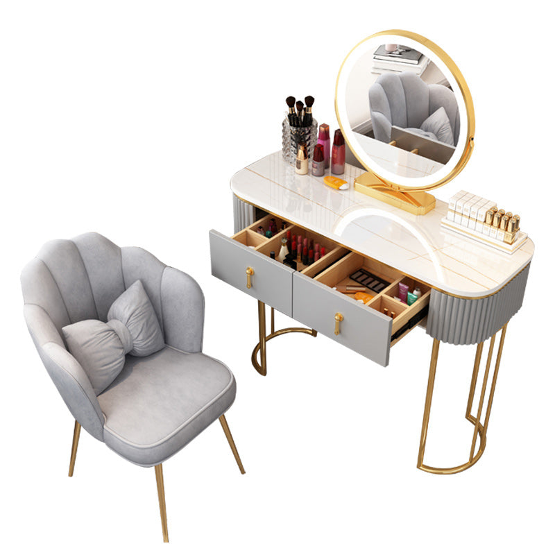Removable Makeup Counter Lighted Mirror Vanity Dressing Table with Drawer Clearhalo 'Bedroom Furniture' 'furn' 'furn_makeup_vanities' 'Furniture' 'Makeup Vanities' 'makeup_vanities' 7664699