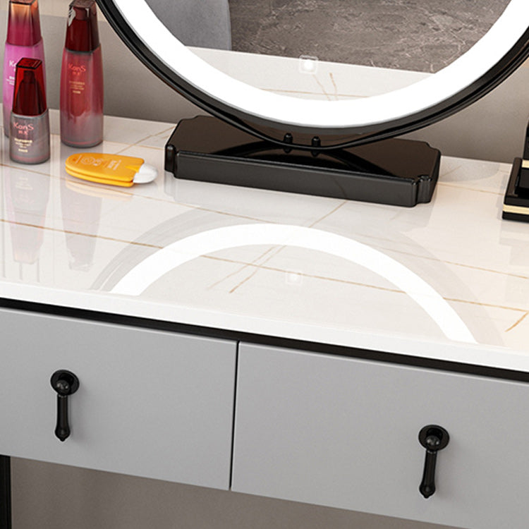 Removable Makeup Counter Lighted Mirror Vanity Dressing Table with Drawer Clearhalo 'Bedroom Furniture' 'furn' 'furn_makeup_vanities' 'Furniture' 'Makeup Vanities' 'makeup_vanities' 7664707