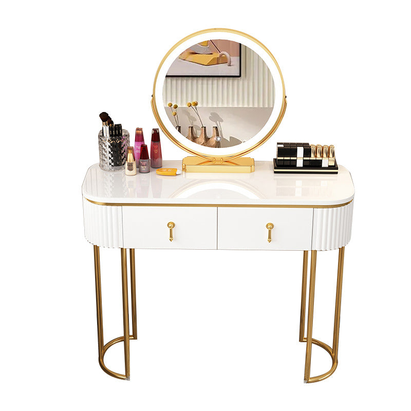 Removable Makeup Counter Lighted Mirror Vanity Dressing Table with Drawer Clearhalo 'Bedroom Furniture' 'furn' 'furn_makeup_vanities' 'Furniture' 'Makeup Vanities' 'makeup_vanities' 7664709