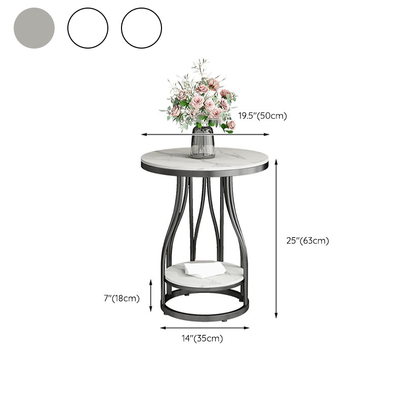 24.8" Tall Round Side Accent Table Metal Frame Nesting End Table Clearhalo 'Coffee & Accent Tables' 'End & Side Tables' 'end_side_tables' 'furn' 'furn_end_side_tables' 'Furniture' 'Living Room Furniture' 7664784