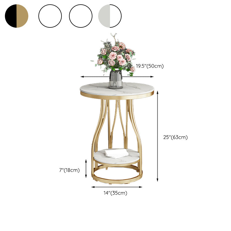 24.8" Tall Round Side Accent Table Metal Frame Nesting End Table Clearhalo 'Coffee & Accent Tables' 'End & Side Tables' 'end_side_tables' 'furn' 'furn_end_side_tables' 'Furniture' 'Living Room Furniture' 7664785