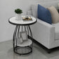 24.8 inch Tall Frame Metal Side Table with Shelf Glam Side End Table Clearhalo 'Coffee & Accent Tables' 'End & Side Tables' 'end_side_tables' 'furn' 'furn_end_side_tables' 'Furniture' 'Living Room Furniture' 7664844