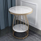 24.8 inch Tall Frame Metal Side Table with Shelf Glam Side End Table Gold White Grey 1 Clearhalo 'Coffee & Accent Tables' 'End & Side Tables' 'end_side_tables' 'furn' 'furn_end_side_tables' 'Furniture' 'Living Room Furniture' 7664852