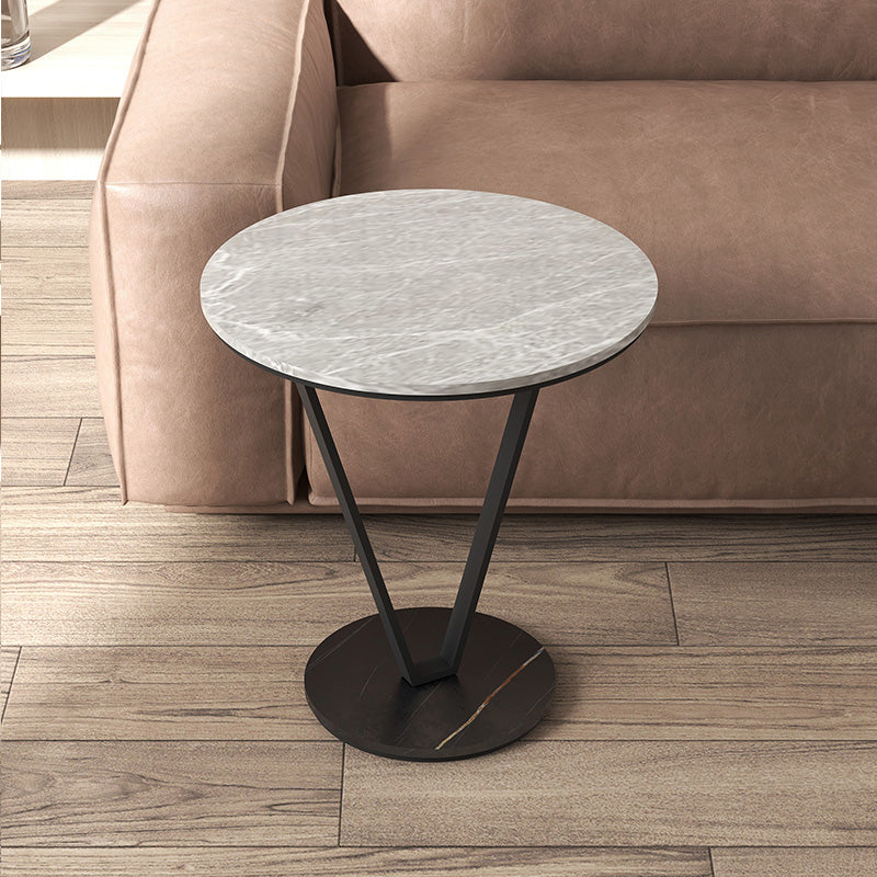 23.6" Tall Cross Legs Side Table Modernistic Metal Side End Snack Table Gray 1 Clearhalo 'Coffee & Accent Tables' 'End & Side Tables' 'end_side_tables' 'furn' 'furn_end_side_tables' 'Furniture' 'Living Room Furniture' 7664880