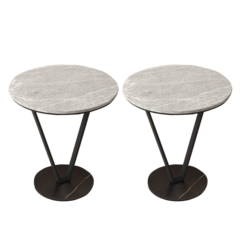 23.6" Tall Cross Legs Side Table Modernistic Metal Side End Snack Table Gray 2 Clearhalo 'Coffee & Accent Tables' 'End & Side Tables' 'end_side_tables' 'furn' 'furn_end_side_tables' 'Furniture' 'Living Room Furniture' 7664881