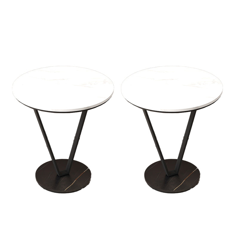 23.6" Tall Cross Legs Side Table Modernistic Metal Side End Snack Table White 2 Clearhalo 'Coffee & Accent Tables' 'End & Side Tables' 'end_side_tables' 'furn' 'furn_end_side_tables' 'Furniture' 'Living Room Furniture' 7664885