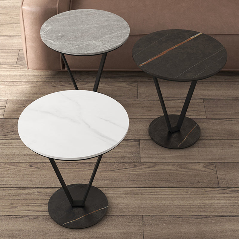 23.6" Tall Cross Legs Side Table Modernistic Metal Side End Snack Table Clearhalo 'Coffee & Accent Tables' 'End & Side Tables' 'end_side_tables' 'furn' 'furn_end_side_tables' 'Furniture' 'Living Room Furniture' 7664886