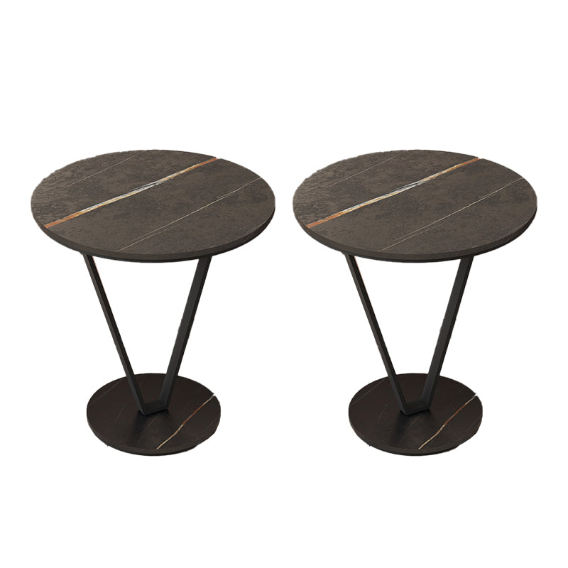 23.6" Tall Cross Legs Side Table Modernistic Metal Side End Snack Table Black 2 Clearhalo 'Coffee & Accent Tables' 'End & Side Tables' 'end_side_tables' 'furn' 'furn_end_side_tables' 'Furniture' 'Living Room Furniture' 7664889