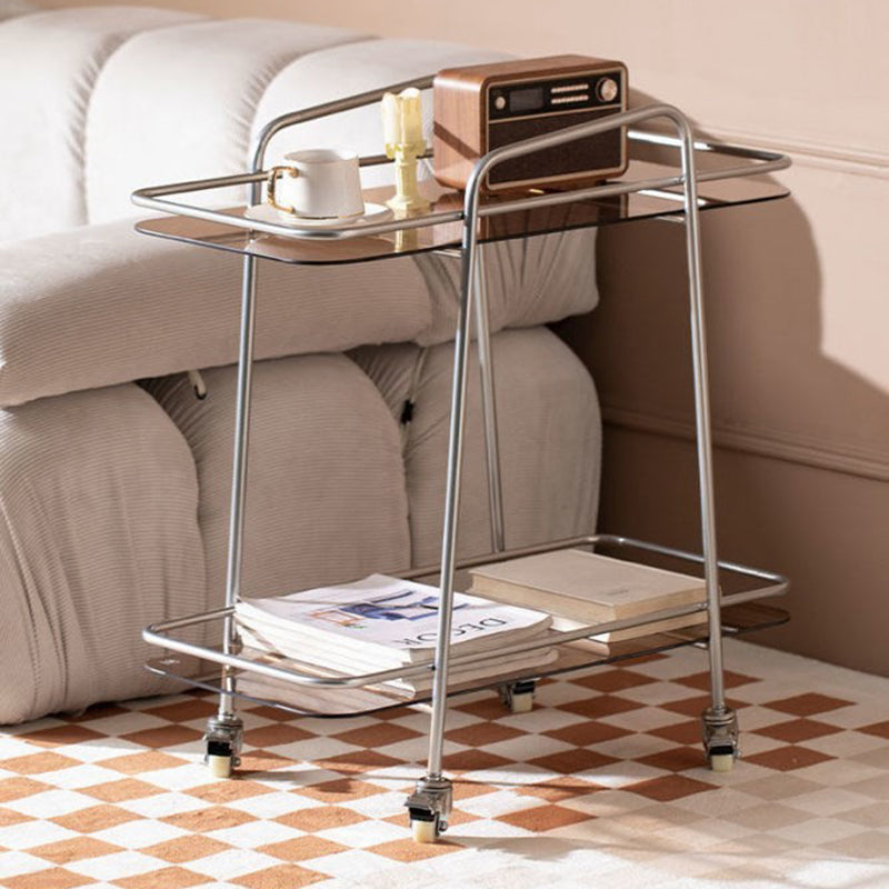 Tavolo da 25,6 "tavolo da glassista alto tavolo accento trasparente rettangolare