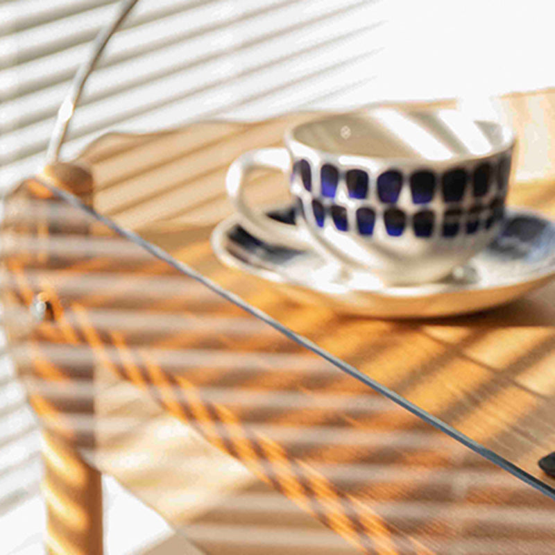 Rectangular Solid Wood End Table with Casters 28.7" Tall 2-Tier Side Table in Brown Clearhalo 'Coffee & Accent Tables' 'End & Side Tables' 'end_side_tables' 'furn' 'furn_end_side_tables' 'Furniture' 'Living Room Furniture' 7665014