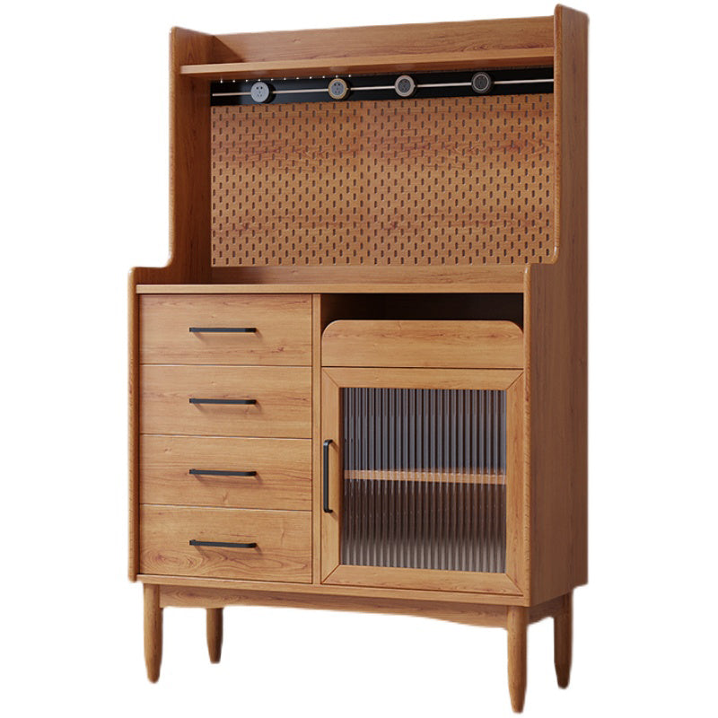 Armoire en bois de conception du milieu du siècle Mid siècle moderne 1 - armoire de porte avec 4 tiroirs
