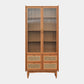 Simplicity Rectangle Storage Cabinet Solid Wood Accent Cabinet Rattan Weaving Vertical Glass Clearhalo 'Cabinets & Chests' 'cabinets_chests' 'furn' 'furn_cabinets_chests' 'Furniture' 'Living Room Furniture' 7665178