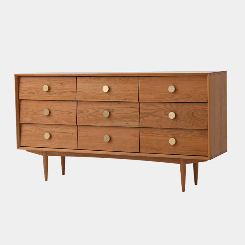 Contemporary Rectangle Wood Accent Cabinet Knobs Cabinet with Drawer Cherry Wood Clearhalo 'Cabinets & Chests' 'cabinets_chests' 'furn' 'furn_cabinets_chests' 'Furniture' 'Living Room Furniture' 7665256
