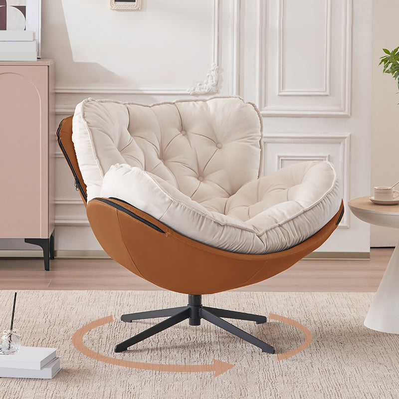 Sedia accento posteriore trapuntato sedia laterale girevole con gambe a 4 stelle