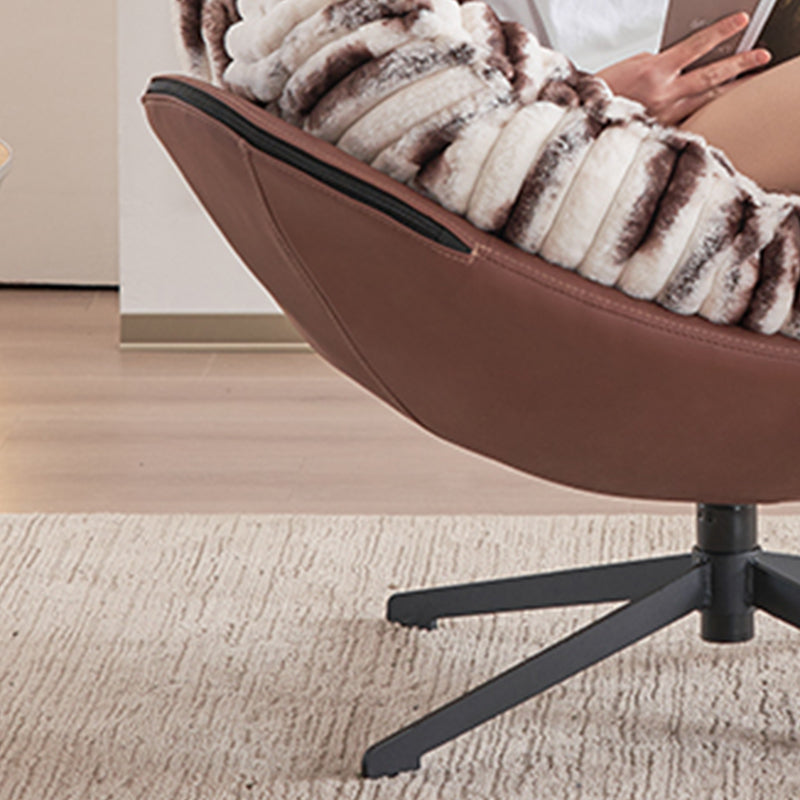 Tufted Back Lounge Accent Chair Swivel Side Chair with 4-Star Legs