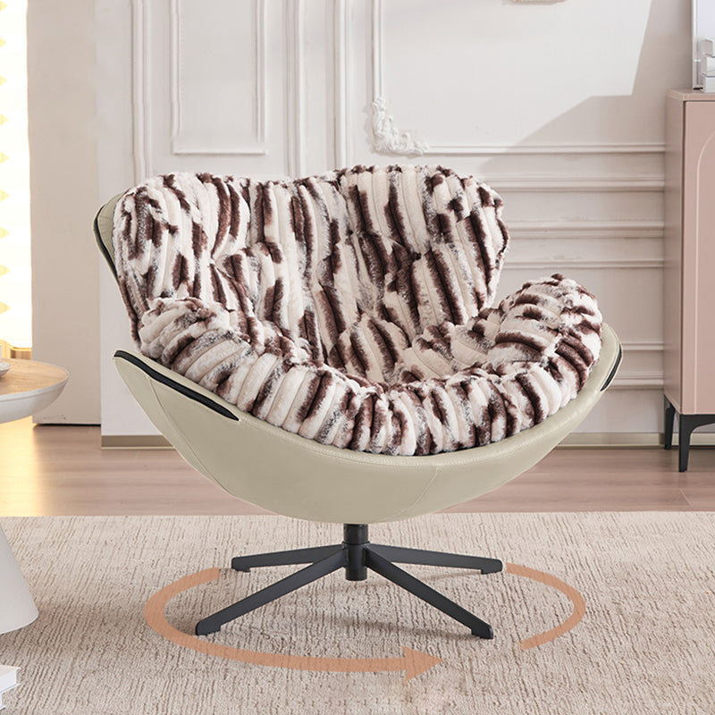 Tufted Back Lounge Accent Chair Swivel Side Chair with 4-Star Legs