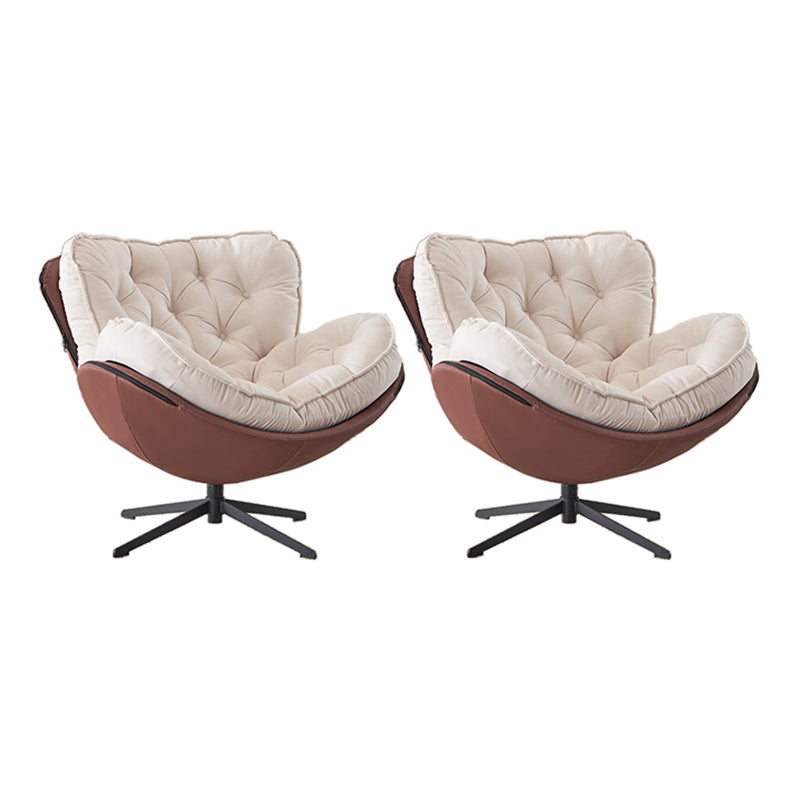 Sedia accento posteriore trapuntato sedia laterale girevole con gambe a 4 stelle