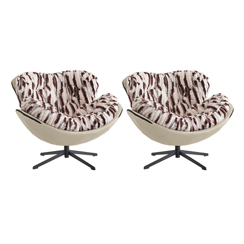 Tufted Back Lounge Accent Chair Swivel Side Chair with 4-Star Legs