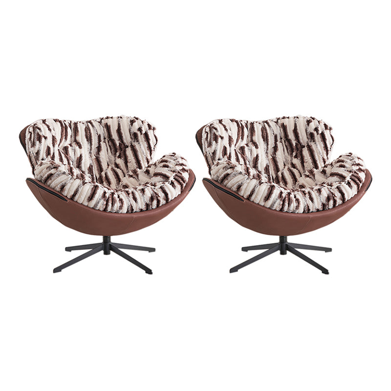 Sedia accento posteriore trapuntato sedia laterale girevole con gambe a 4 stelle