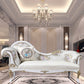 Chaise longue rembourrée Glam, chaise longue à accoudoirs roulés