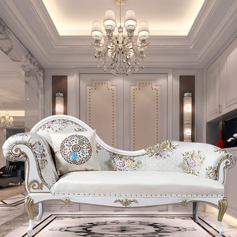 Chaise longue rembourrée Glam, chaise longue à accoudoirs roulés