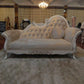 Chaise longue rembourrée Glam, chaise longue à accoudoirs roulés